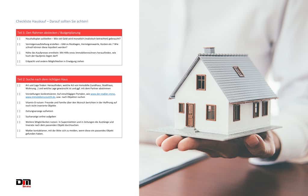 Checkliste Hauskauf - Titelbild der-makler.immo